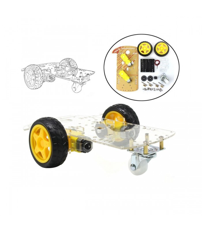 Smart Motor Robot Car Chassis Battery Box Kit Speed Encoder For Arduino