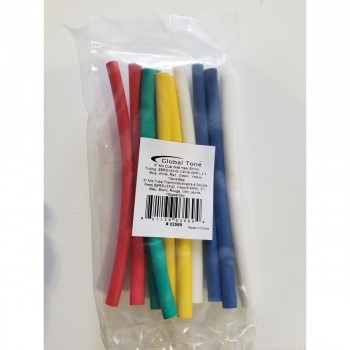 Global Tone 6" Heat Shrink Tubing Glue, Dual Wall, 1/4", 3:1, 5 colors, Bag of 10pcs