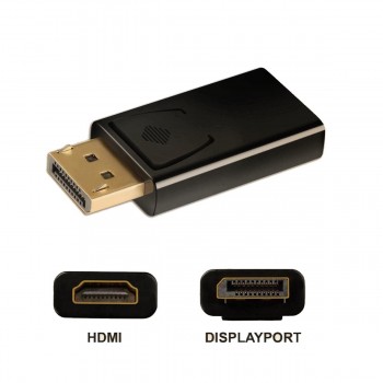 Global Tone Displayport (DP) Male to HDMI Female Adapter, Gold Plated Connector