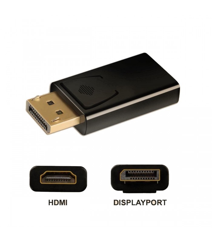 Global Tone Adaptateur Displayport (DP) mâle vers HDMI femelle, connecteur plaqué or