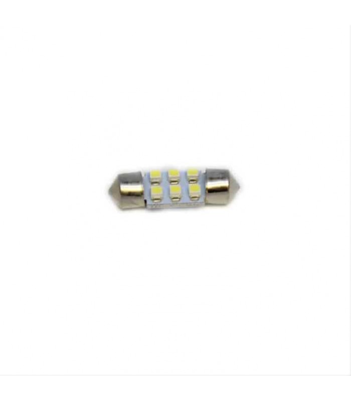 PureVolt Ampoule 6 DEL - 3528 SMD - Base Festoon - 12V DC - Blanc - Paquet de 2