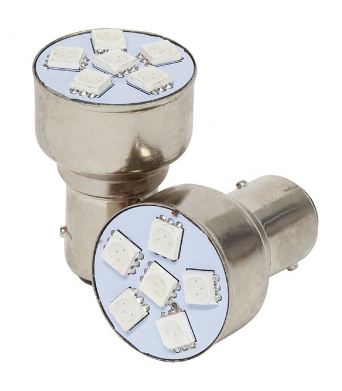 PureVolt 6 DELs Rouge 5050SMD Base 1157 12V - Paquet de 2