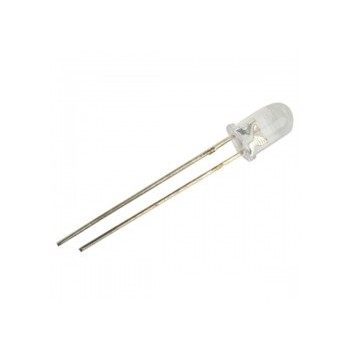 Clear LED 5mm, White Diff., 10000MCD, 3VDC, Bag of 100pcs