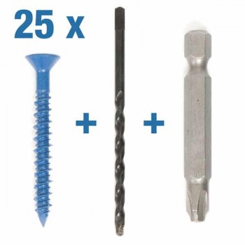 CobraTap Vis à béton tête Hex - 1-3/4" x 3/16" avec mèche 5/32" et douille - Paquet de 25