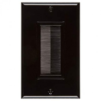 Plaque murale décorative passe-câble à brosse pour passerelle - Noir