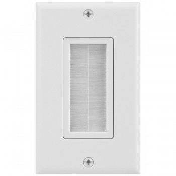 Plaque murale décorative passe-câble à brosse pour passerelle - Blanc