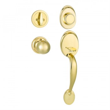 Tough Guard Door Lock Grip Teardrop Polished Brass