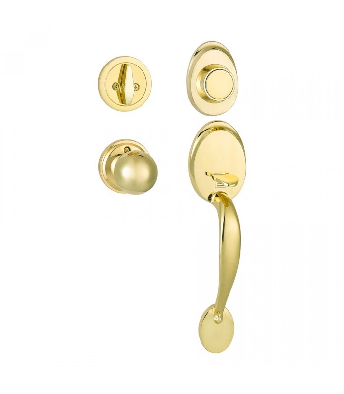 Tough Guard Door Lock Grip Teardrop Polished Brass