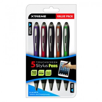 Paquet de 5 Stylus 2 en 1  pour écran tactile de Xtreme