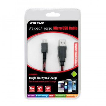 Xtreme Micro-B to USB-A Cable Braided 6ft