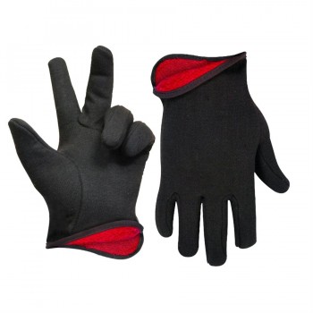 TWXpert Brown Jersey Gloves Red Fleece Lining (OSFA)