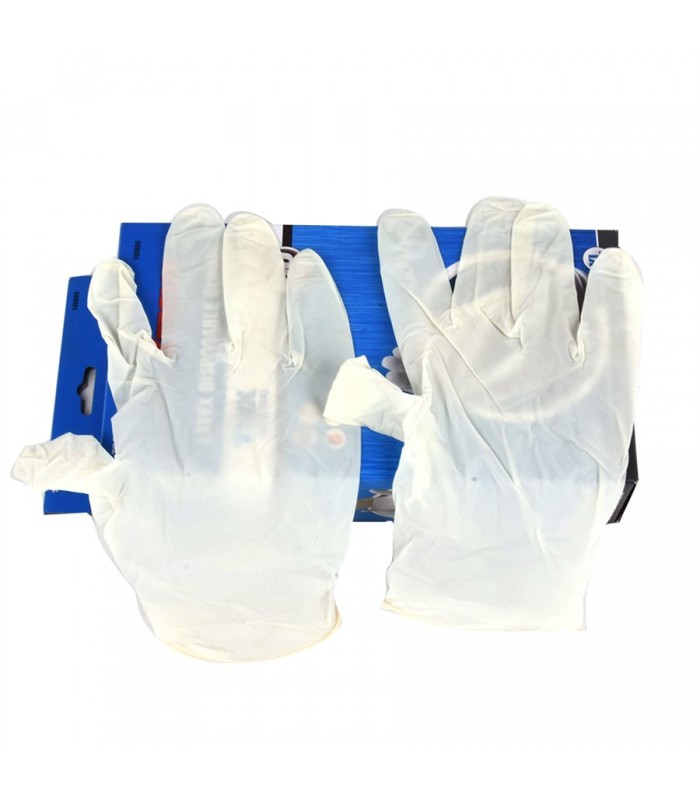 Gants en latex jetables de première qualité, boîte de 100 (Large) de Toolway