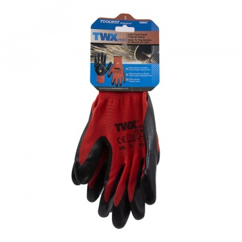 Gant En Polyester Tricoté Rouge Avec Paume Nitrile Noir (TG) TWXpert
