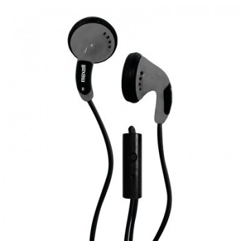 Maxell Color Buds With Mic Stereo - Silver - Wired - Earbud - Binaural - Outer-ear