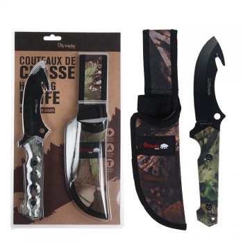 COUTEAU DE CHASSE OLYMPIA 9.5 "manche noir Avec CAMO