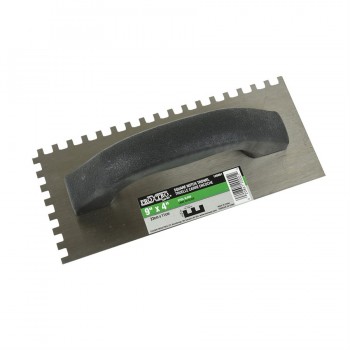 Pro-X-Tro Trowel Notched 9in x 4in (1/4in x ¼in SQ Notch) Black Handle Econo