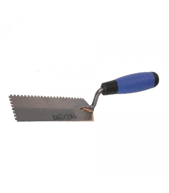 Pro-X-Tro Trowel Notched 6in x 2in (¼in x ¼in SQ Notch) Soft Blue Handle