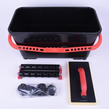 Ensemble de nettoyage pour coulis Pro-X-Tile seau à deux rouleaux et flotteur hydra-éponge 24L 