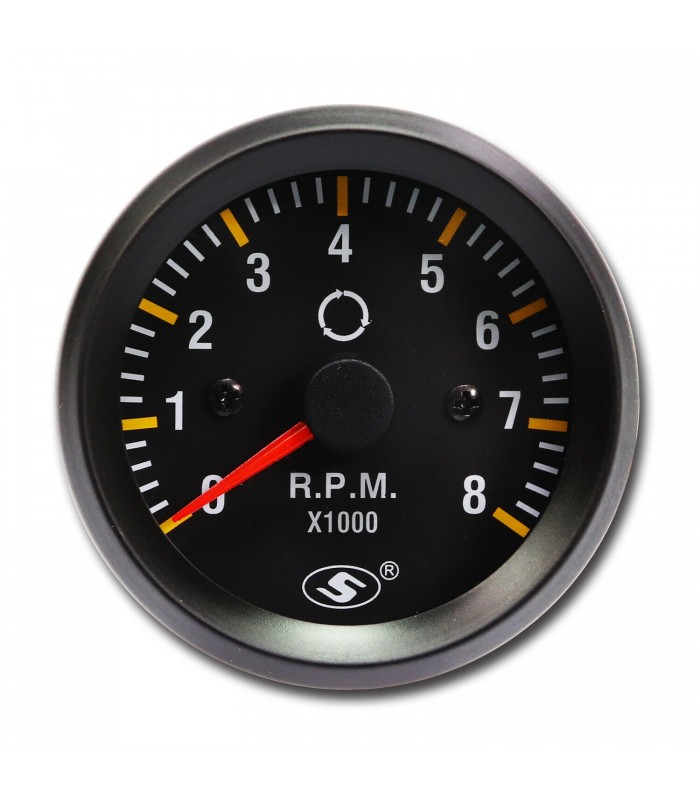 Atlas 52mm Tachometer Gauge 0-8000 RPM For 4/6/8 Cylinde