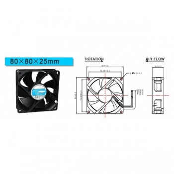 Brushless DC Cooling Fan 7 Blade 12V 120mm x 120mm x 38mm 2 PIN WIRE