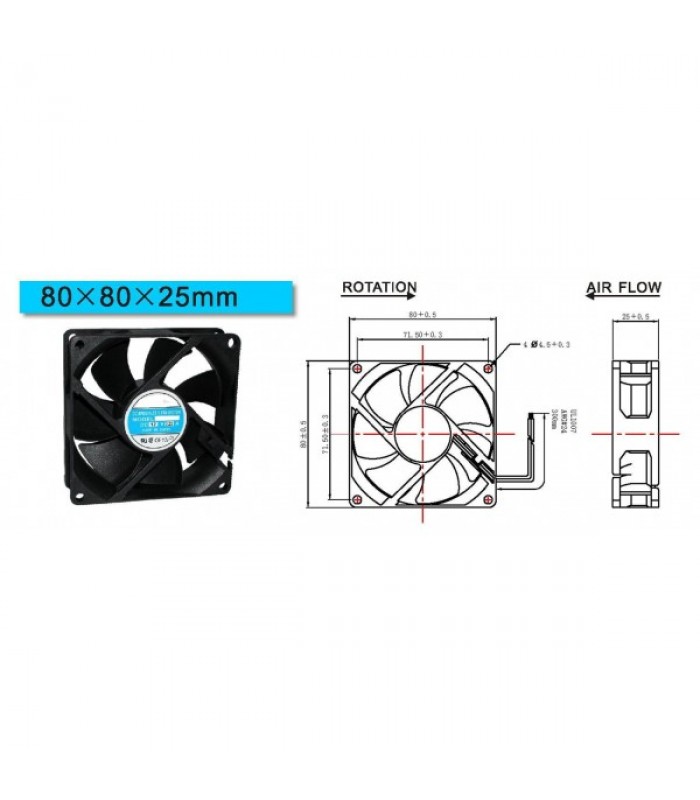 Brushless DC Cooling Fan 7 Blade 12V 120mm x 120mm x 38mm 2 PIN WIRE