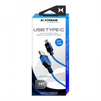 Xtreme 6Ft Tough Series Type-C to USB-A Sync and Charge Cable