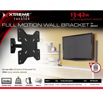 Xtreme Full Motion TV Wall Mount from 13 - 42 inch