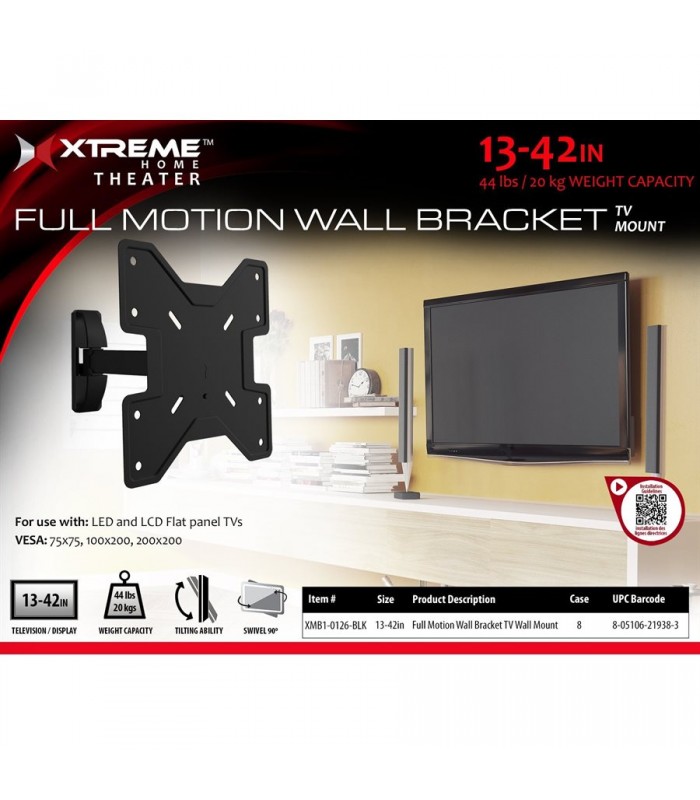 Xtreme Full Motion TV Wall Mount from 13 - 42 inch