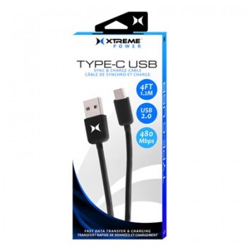Xtreme Câble de synchronisation et de charge USB de 4 pieds de type C