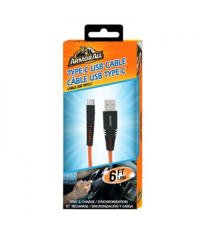 ArmorAll Câble USB TYPE-C Orange 1,8m