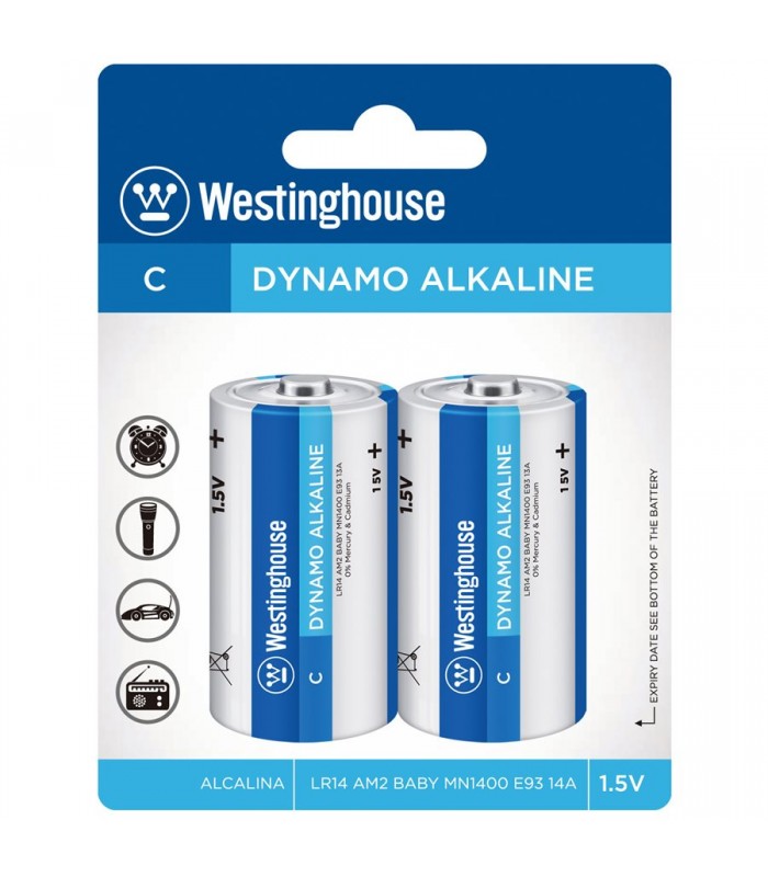 Pile Dynamo Alcaline Westingjouse C - Paquet de 2