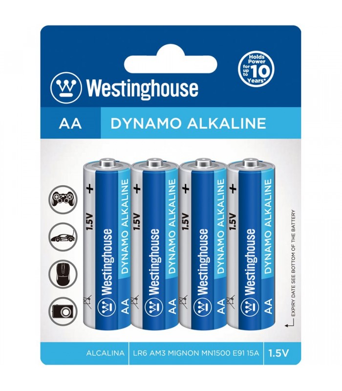 Westinghouse AA Dynamo Alkaline Battery - 4 Pack