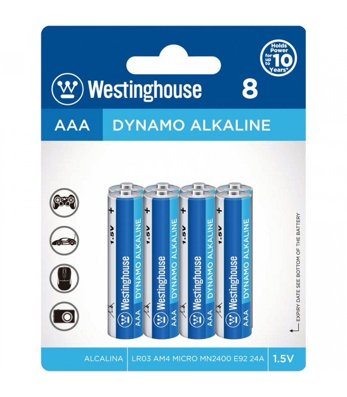 Westinghouse AAA Dynamo Alkaline Battery - 8 Pack