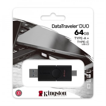 Kingston 64Go DataTraveler Duo USB 3.2 Gen1 plus Type-C