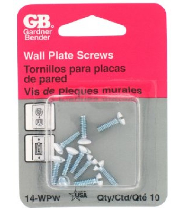 Gardner Bender Wallplate Screws (White) - Pack of 10