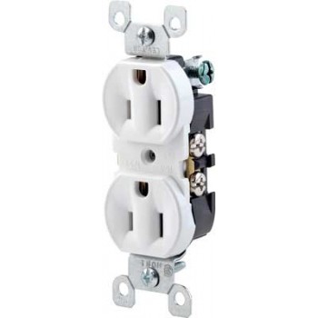 Prise duplex électrique 15a - Blanc