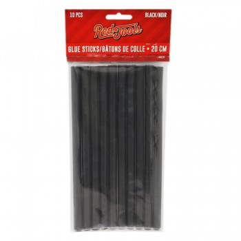 RedTools Bâtonnets de colle - 8" - Noir - Paquet de 10