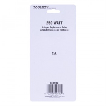 Toolway Halogen Bulb T3 118mm 250 Watts 120V - Twin Pack