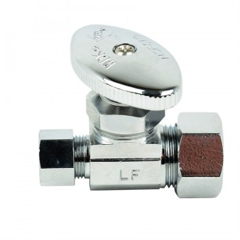 Robinet d'arrêt droit multi-tours Sweat 5/8 po Cuivre x 3/8 po OD de StreamWay