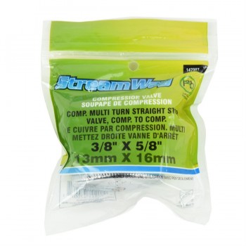 Robinet d'arrêt droit multi-tours Sweat 5/8 po Cuivre x 3/8 po OD de StreamWay