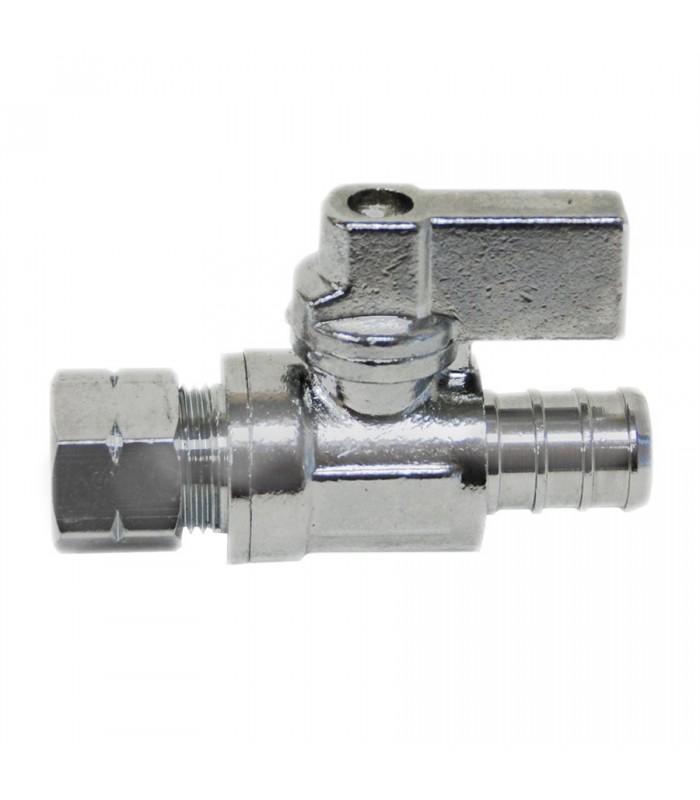 StreamWay Pex Quarter Turn Straight Stop Valve 1/2 in. x 3/8 in. od