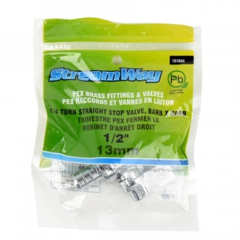 Robinet d'arrêt droit quart de tour PEX 1/2 po x 1/2 po. de StreamWay