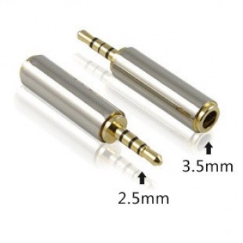 Gold Plated 2.5mm Male to 3.5mm Female 4 pole Adapter