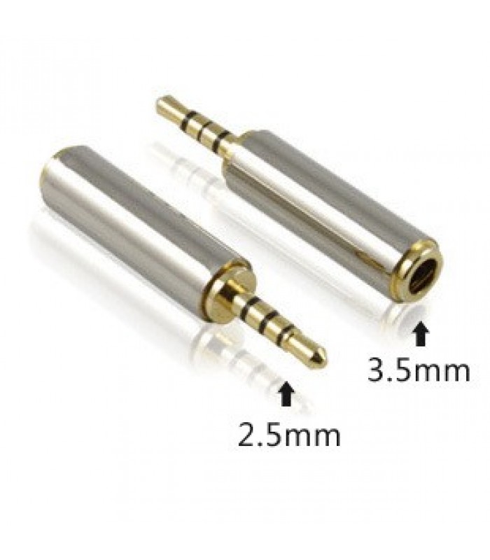 Gold Plated 2.5mm Male to 3.5mm Female 4 pole Adapter