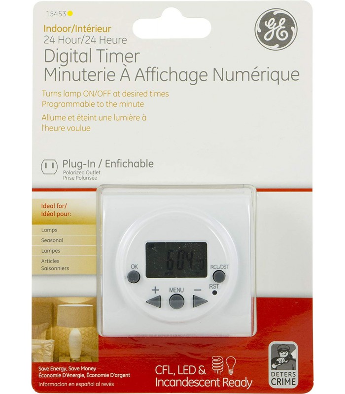 GE 15453 Polarized 24-Hour Indoor Programmable Digital Timer