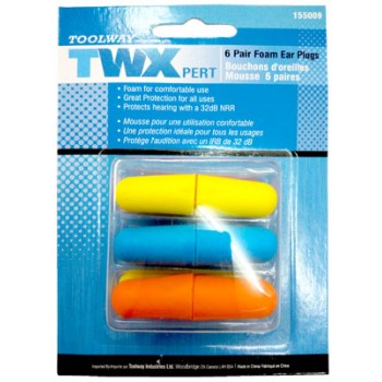 Toolway 6 Pair Foam Ear Plugs