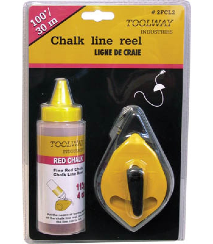 Fat-Pat Chalk Line Reel with refill 100ft/30m