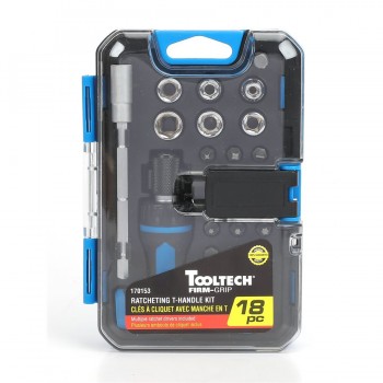 ToolTech 18PC Ratcheting T-Handle Bit Driver & Socket Set