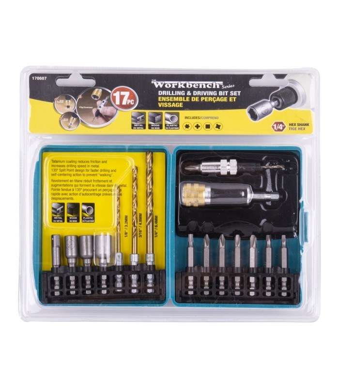 Workbench 17PC Impact Drill Bits and Driver Set