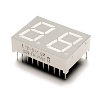 Afficheur double 7 segments rouge (CC)